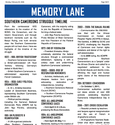 Southern Cameroons Struggle Timeline