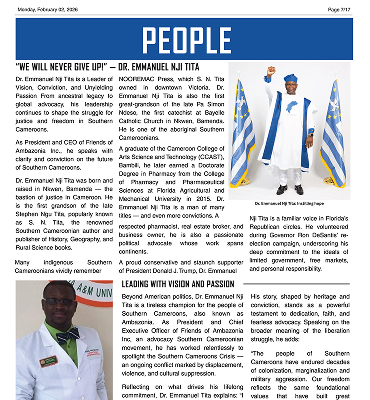 We Will Never Give Up! Dr. Emmanuel Nji Tita